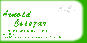 arnold csiszar business card